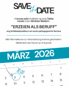 Save The Date 03.03.2026 table ronde mit Minister Meisch